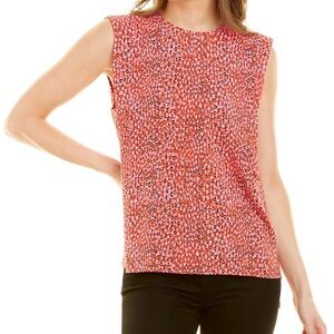 Ted Baker Pink Padded Shoulder Sleeveless Boxy Top Size Small Classic Elegant